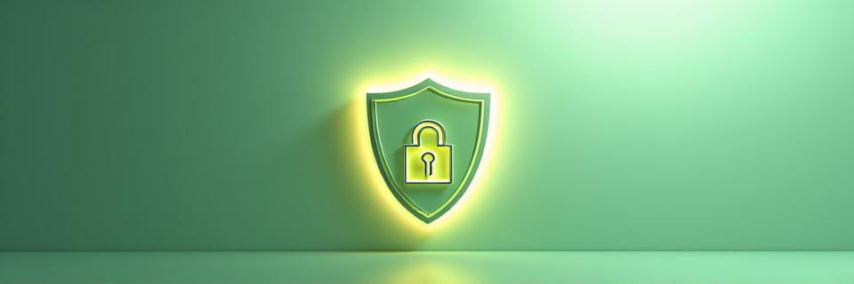 Un escudo brillante con un icono de hoja y candado simbolizando la protección de datos y la privacidad en Vitales Mañana.